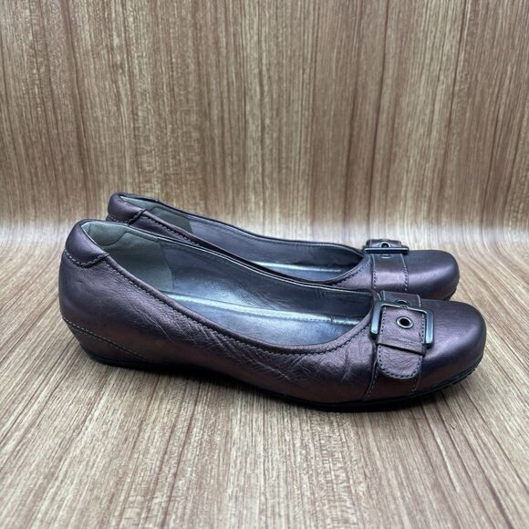 Ecco | Espresso Metallic Buckle Detail Comfort Ballet Flats EU 38 Women's 7/7.5 - Picture 1 of 7